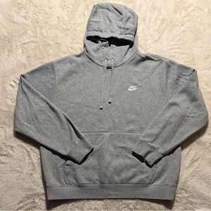 Nike Gray Pullover Hoodie with Small White Logo